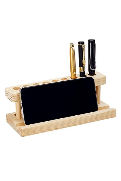OEM Suport din lemn pentru pixuri și creioane, Organizator robust cu 9 compar...