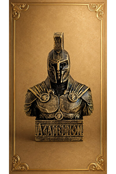 miceda art studio AGAMEMNON Büstü 17 cm – Odyssey Yunan Mitolojisi Savaşçı Kr...