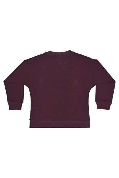 OrganicKid Dusty Rose Kız Çocuk Bordo Dikişli Sweatshirt