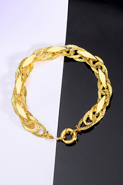 innuendo jewelery 925 Ayar Gümüş Üzeri 22 Ayar Altın Kaplama Kalın Halka Bile...