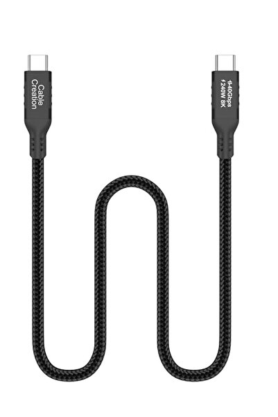 GENERAL كابل USB 4 الجيل الثالث من CableCreation، مجدول بطول 1 قدم، كابل USBC...