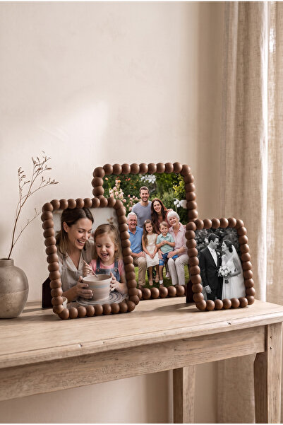 BKShape Perla (13x18 cm) Tek Parça Fotoğraf Çerçevesi Boncuklu Kenar Mat Yüze...