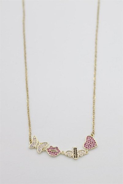 Ethab Ticaret Glb-stl41414 stone necklace - gold