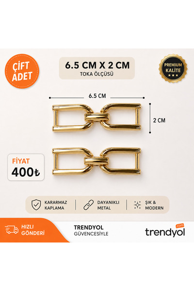 İsmet toka 6.5 CM ZARİF ÖN TOKA AYAKKABI TOKASI - METAL AKSESUAR
