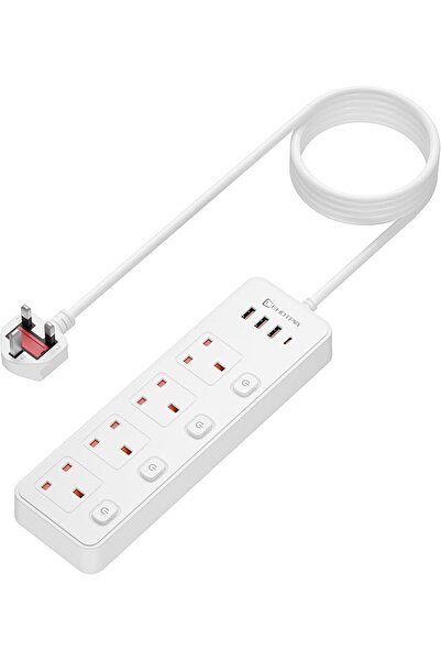 Generic 1.8M/5.9FT Extension Lead 4 AC Way, Protected Extension Cord With Ind...