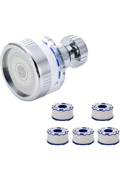 GENERAL Short Rotating Water Filter with 5 Replacement Cartridges, Anti-Splas...