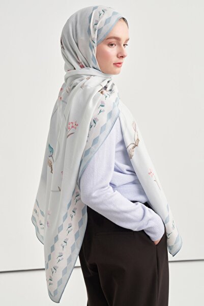 carell Fiora Desen Norena Wool Shawl Ice Blue