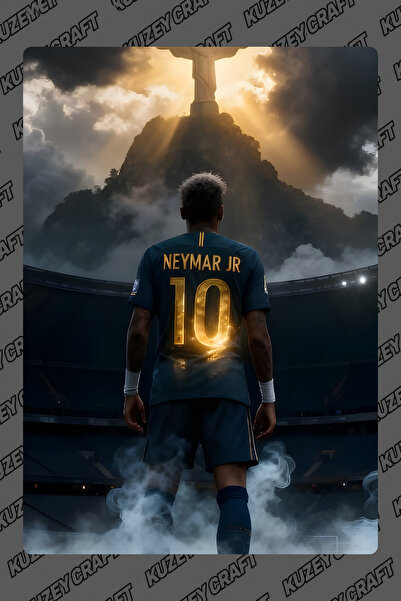 Kuzey Craft Neymar Jr Metal Poster Duvar Tablosu Özel Tasarım Hediye Parlak H...
