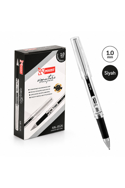 Mikro Signature MK-8526 1.0 mm Siyah İmza Kalemi 12'li Paket