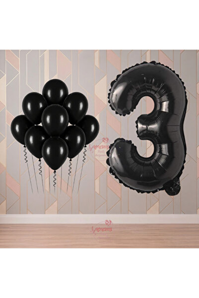 RÖNESANS PARTİ Rönesans 3 Year Old Black Themed Birthday Party Set