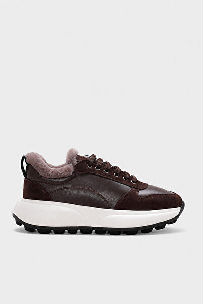 FAST STEP Genuine Leather and Fur Women's Casual Shoes 182Kza3323