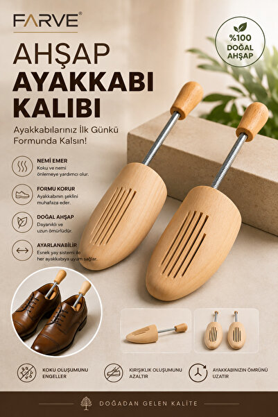 Farve Ahşap Ayakkabı Kalıbı – Yaylı Ayakkabı Şekillendirici 40-41