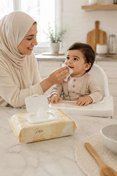 Shifa Baby Wipes, 120 Soft Sheets for Soft Everyday Cleansing for Baby Skin