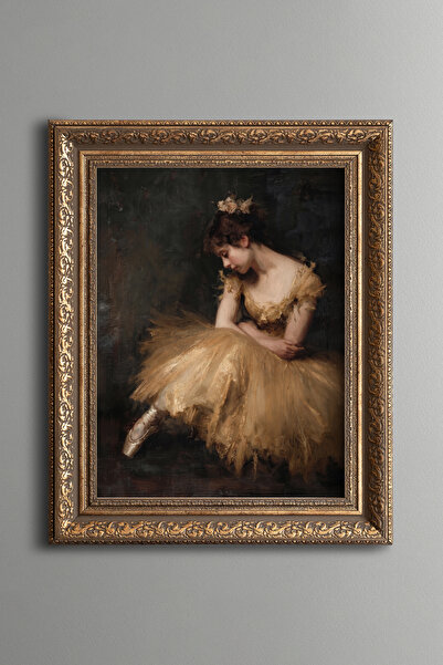 epiqart Restful Ballerina - Vintage Patterned Painting - Thick Model
