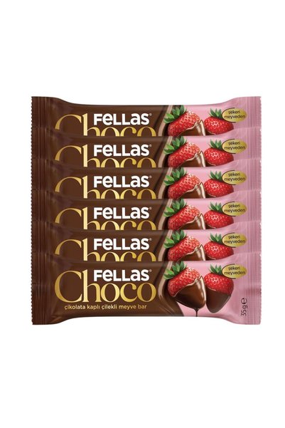 Fellas Çikolata Kaplı Meyve Bar Çilek 35gr x6