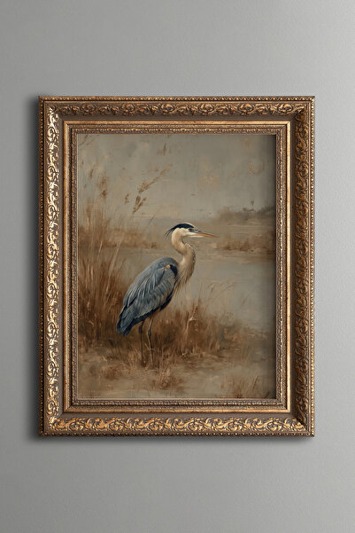 epiqart Herons - Vintage Patterned Painting - Thick Model