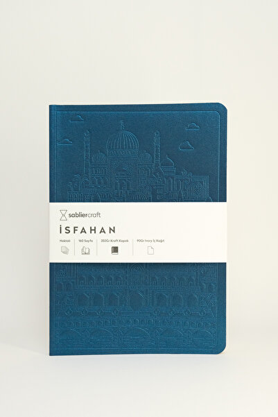 Sablier Craft Ishfanah Notebook - Metallic Blue Unlined A5 90g Ivory Paper Ca...