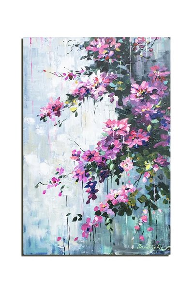 artnova Ръчно рисувана картина, Цветен водопад, 90x60см маслена на платно, Ми...