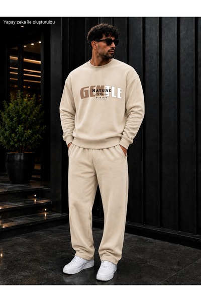 caddekombin Men's Entle Nature Typography Printed Crew Neck Regular Fit Men's...