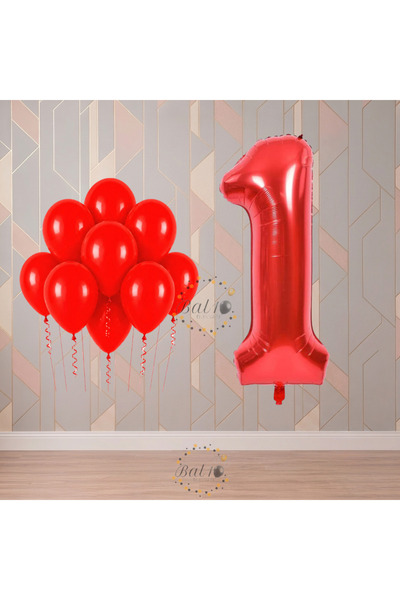 BAL10 DÜNYASI Bal10 1 Year Old Red Themed Birthday Party Set