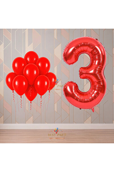 BEST PARTİ Best 3 Year Old Red Themed Birthday Party Set