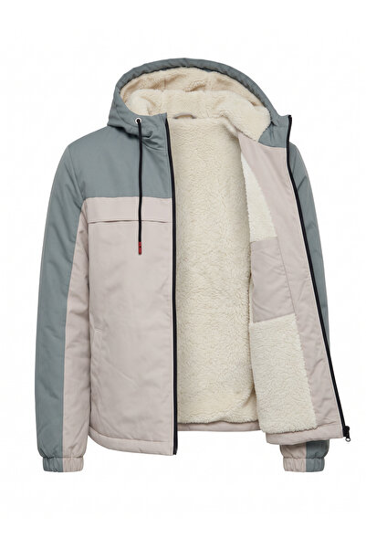FLUEND MODA Men's Water and Windproof Winter Fur Jacket Y