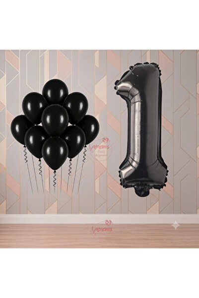 RÖNESANS PARTİ Rönesans 1 Year Old Black Themed Birthday Party Set