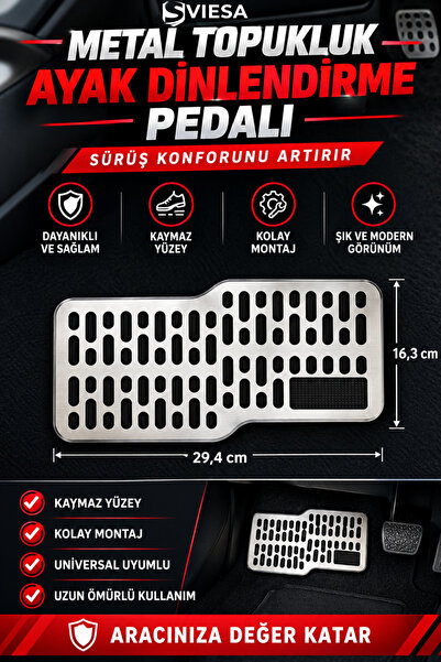 Sviesa Metal Topukluk Ayak Dinlendirme Pedalı Kaymaz Yüzey Dekoratif Ayak Des...