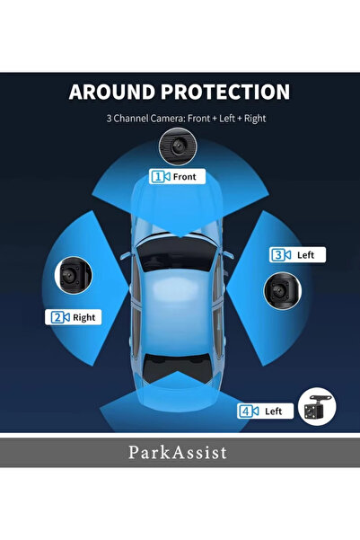 luxorya velar Cameră de bord de marcă, Full HD 1080P, 4 canale, cameră frontală, interioră, stânga și dreapta pentru viziune nocturnă, WiFi și aplicație, Senzor G