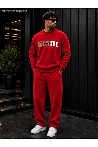 caddekombin Men's Entle Nature Typography Printed Crew Neck Regular Fit Men's...