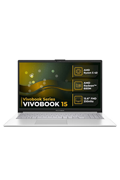ASUS Vivobook 15 AMD Ryzen 5 40 8GB 512GB SSD 15.6" FHD Freedos Laptop E1504F...