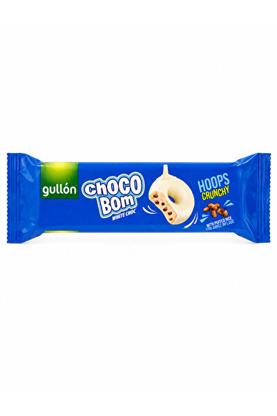 Gullon Gullón Choco Bom White Choc – inele biscuiti crocanti cu ciocolata alb...