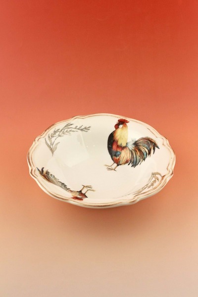 Bursa Porselen Dekor Rooster Antique Porcelain Salad Bowl