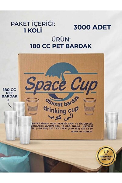 isopack pet-otomat bardak 180 cc 3000 adet 1 koli