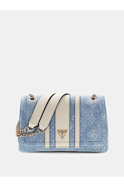 Guess Denim logo Noelle II kapaklı çanta-DL967221