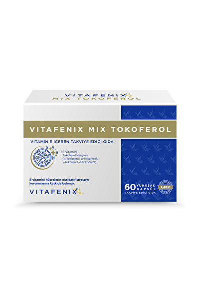 Vitafenix Mix Tokoferol E Vitamini İçeren 60 Yumuşak Kapsül Takviye Edici Gıda