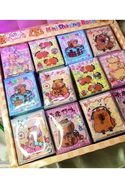 FREE PALACE Set de 5 mini blocnotes transparente cu tematică Capybara, cu apă...