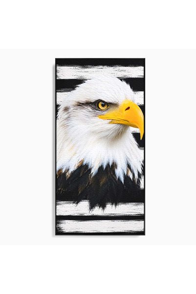 Luxcanva Tablou Canvas Spirit Liber 60x120 cm cu Rama Negru Vultur Portret An...