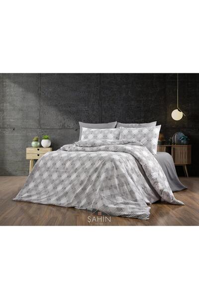 Şahinhome Youth Room School Plaid Pattern Single Duvet Cover Set with Elastic...