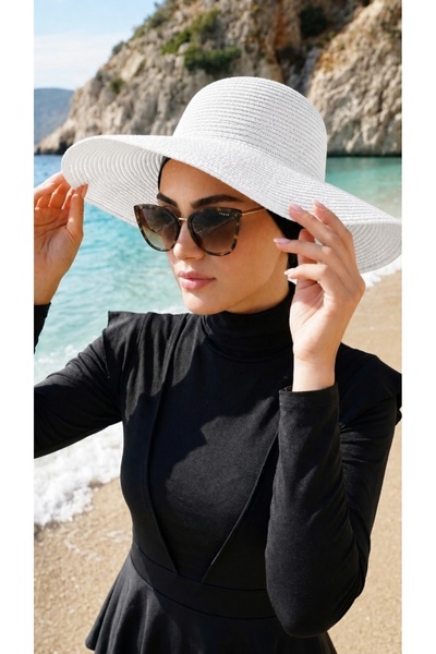 Starinci Mayo Women's Straw Beach Hat White
