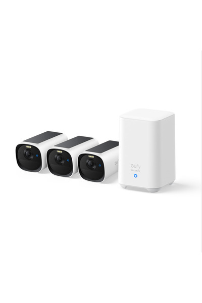 eufy eufyCam E40 2K HD Kit de supraveghere video solară, HomeBase 2 + 3 Camere