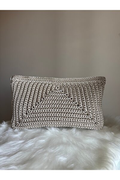 Genel Markalar Gümüş Kadın Makrome İp Örgü Clutch Çanta Şık Abiye Portföy El-...