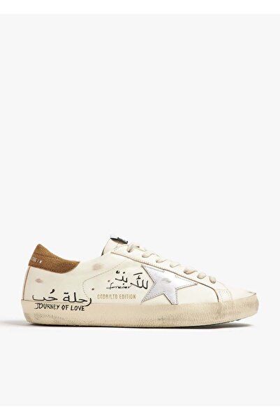 Golden Goose Womens Super-Star LTD in nappa with metallic silver star and all...