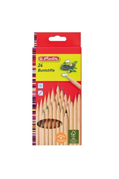 Herlitz Set de creioane colorate Natur, hexagonale, 24 bucăți