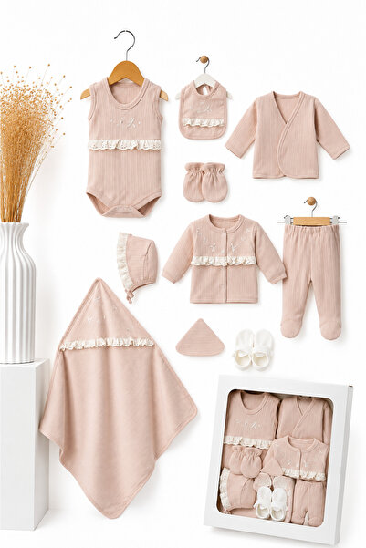 LİLİYUM Baby Girl Hospital Release Set of 10, 100% Cotton, 0-3 Months, Boxed ...