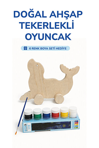 212toyzz Wooden Fog Toy Natural Handmade Paintable Educational Toy + 6-Piece ...