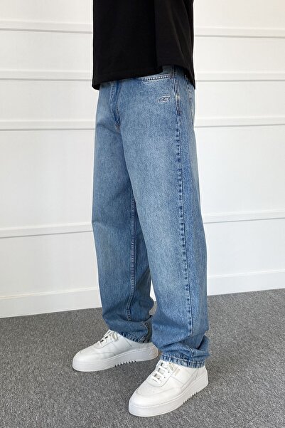 Alışveriş Sokağı C Embroidered Blue Baggy Fit Denim Jean Trousers |   Stk2062...