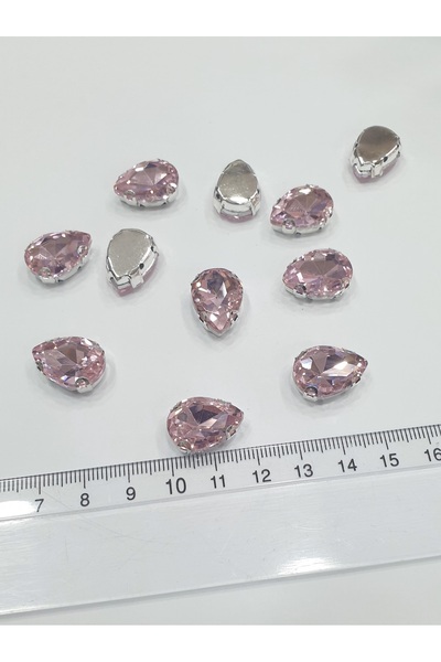 CRYSTALSHOP Cased Stone - Drop Pink 13*18mm (50 Pcs)