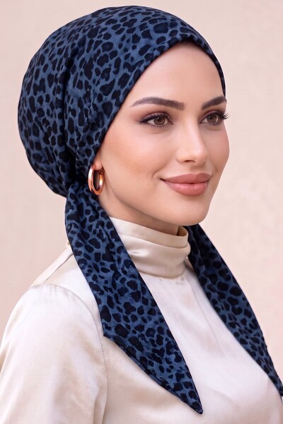 hadiora Leopard Patterned Practical Ready-To-Wear Scarf Hat