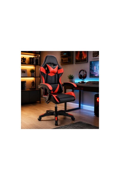 ELITECOMMERCEMARKET Scaun Gaming Negru & Rosu pentru Birou
